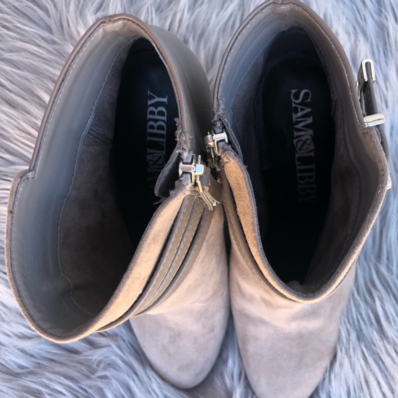 🆕 Sam & Libby Faux Suede Ankle Boots - Picture 3 of 6